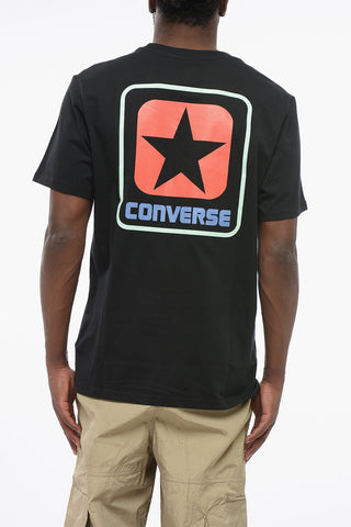 Standard-Fit Rundhals-T-Shirt mit großem Logo-Print