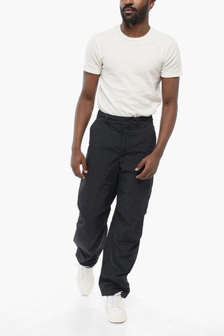Nylon Cargo Pants with Concealed Button Closure
