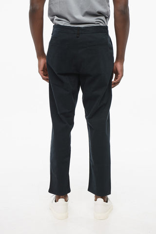 Pantaloni Chino ad 1 Pince in Cotone Stretch