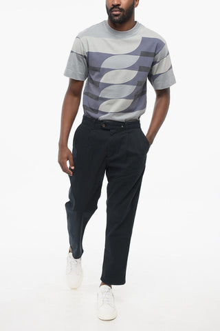 Pantaloni Chino ad 1 Pince in Cotone Stretch