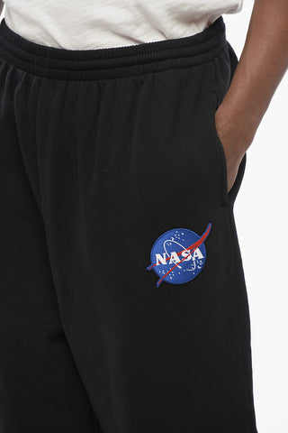 Fleeced Cotton NASA Sweatpants with Embroidered Patch