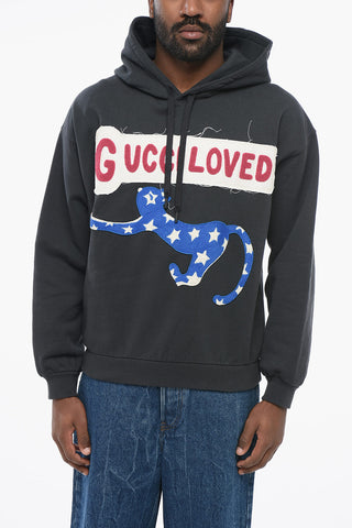 Embroidered GUCCI LOVE Hoodie with Terry Details