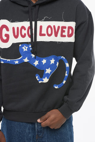 Embroidered GUCCI LOVE Hoodie with Terry Details