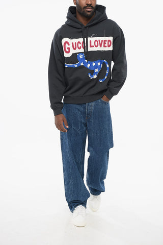 Embroidered GUCCI LOVE Hoodie with Terry Details