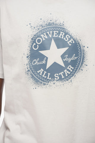 ALL STAR CHUCK TAYLOR T-shirt Girocollo in Cotone con Stampa Logo a Contrasto