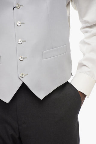 Virgin Wool Vest with Welt Pockets