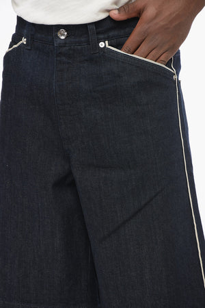 다크워시 데님 쇼츠 콘트라스트 디테일