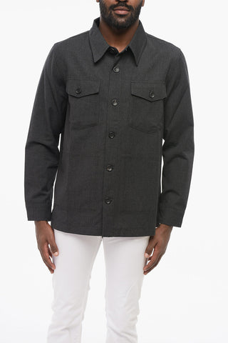 Overshirt in Cotone e Lana Vergine con Doppio Taschino