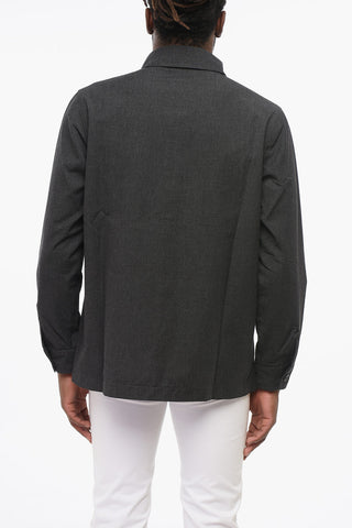 Overshirt in Cotone e Lana Vergine con Doppio Taschino
