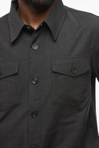 Overshirt in Cotone e Lana Vergine con Doppio Taschino