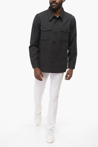 Overshirt in Cotone e Lana Vergine con Doppio Taschino