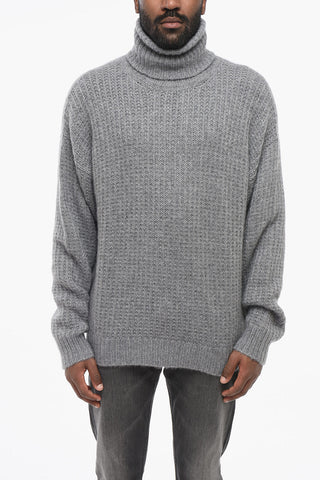 Pullover a Collo Alto in Cashmere e Seta