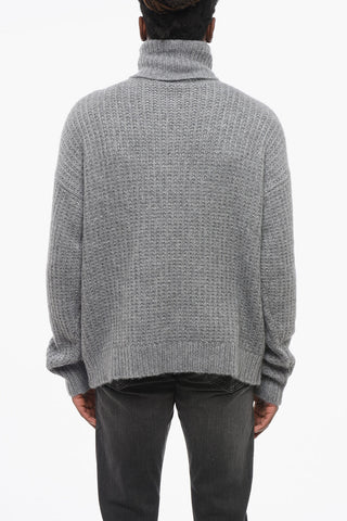 Pullover a Collo Alto in Cashmere e Seta