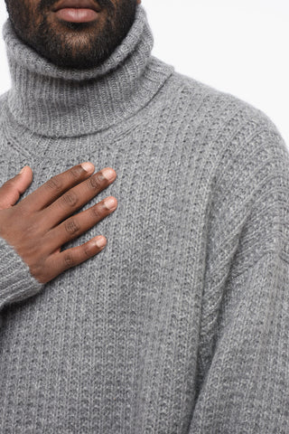 Pullover a Collo Alto in Cashmere e Seta