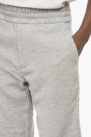 EMPORIO 3-Pocketed Ribbed Wool Blend Pants
