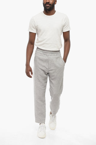 EMPORIO 3-Pocketed Ribbed Wool Blend Pants