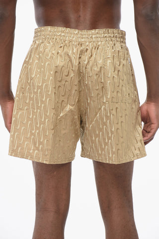 SWIM Uni-Shorts mit All-Over besticktem Logo