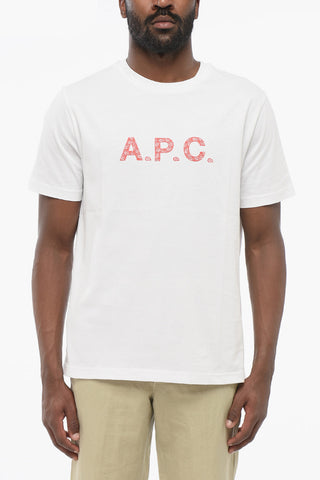 Solid Color Crew-neck T-Shirt with Contrasting Logo