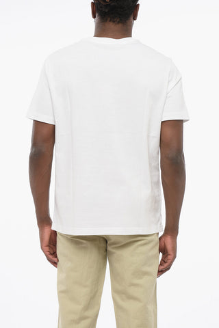 Solid Color Crew-neck T-Shirt with Contrasting Logo