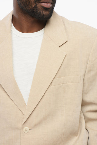 Half-lined LES SCULPTURE Linen Blend Blazer