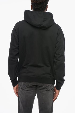 Brushed Cotton Hoodie with Rhinestoned Logo