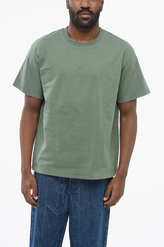 T-Shirt Girocollo con Fodera in Popeline