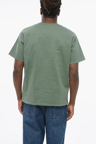 T-Shirt Girocollo con Fodera in Popeline