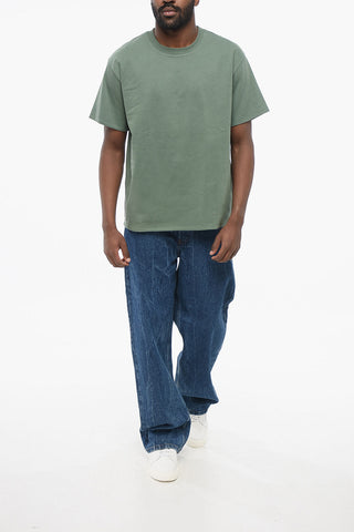 T-Shirt Girocollo con Fodera in Popeline