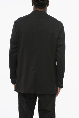 One-Button Jacket with Single Vent and Peak Lapel