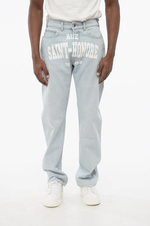 Jeans SAINT HONORE a Gamba Dritta con Stampa sul Fronte 22cm