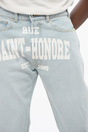 Jeans SAINT HONORE a Gamba Dritta con Stampa sul Fronte 22cm