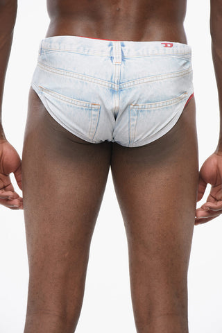 RED TAG Denim Patterned Stretch Fabric BMBR-ALFIE Swim Brief 