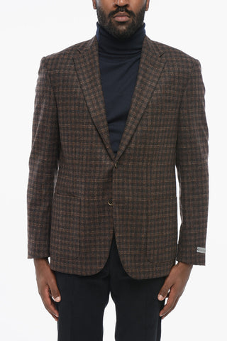 Karierter Blazer mit aufgesetzten Taschen