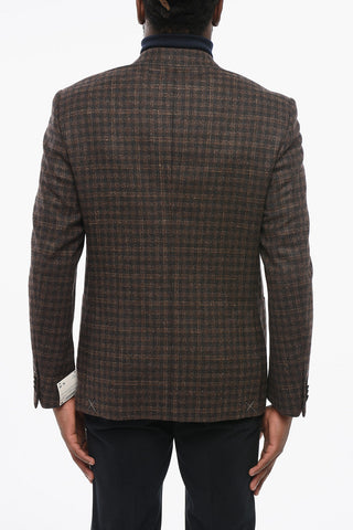 Karierter Blazer mit aufgesetzten Taschen