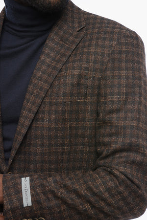 Karierter Blazer mit aufgesetzten Taschen
