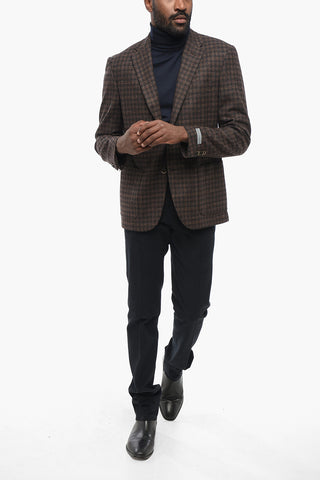 Karierter Blazer mit aufgesetzten Taschen