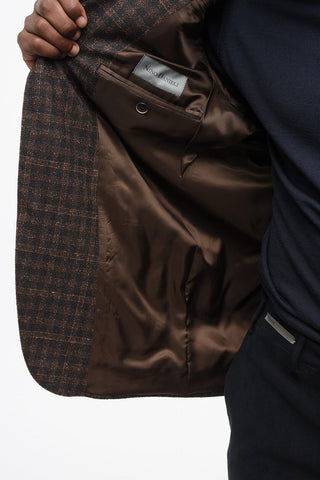 Karierter Blazer mit aufgesetzten Taschen