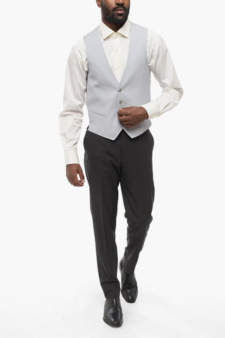 Virgin Wool Vest with Welt Pockets