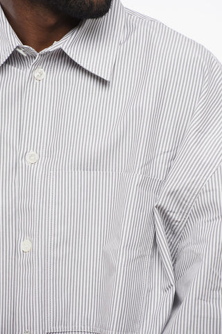 Awning Striped Cotton Shirt with Spread Collar