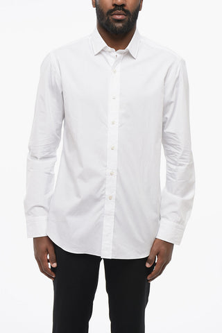 Spread Collar Poplin Cotton Shirt