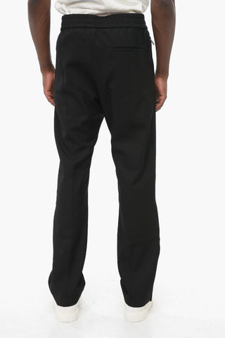 EMPORIO Pantaloni in Lana Vergine ad 1 Pince con Elastico in Vita