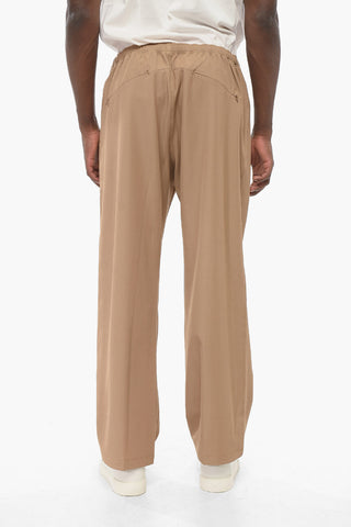 Pantaloni in Tinta Unita a Gamba Dritta con Elastico in Vita