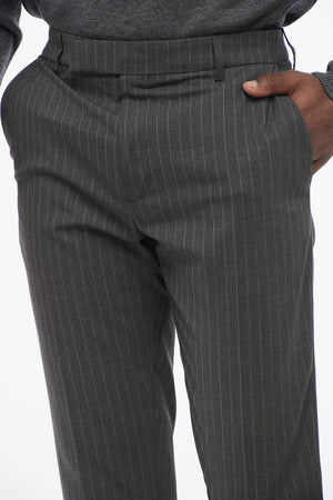Pantaloni Chino in Cotone con Motivo Gessato