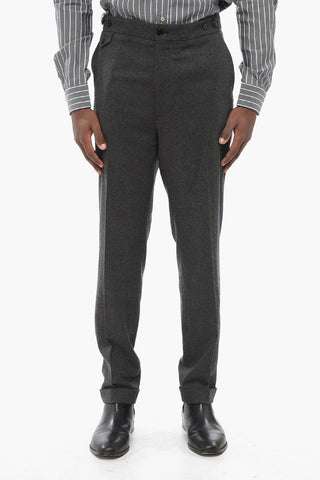 RE-EDITION Pantaloni in Misto Lana con Risvolti