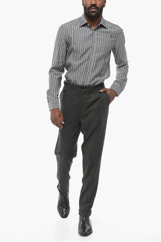 RE-EDITION Pantaloni in Misto Lana con Risvolti