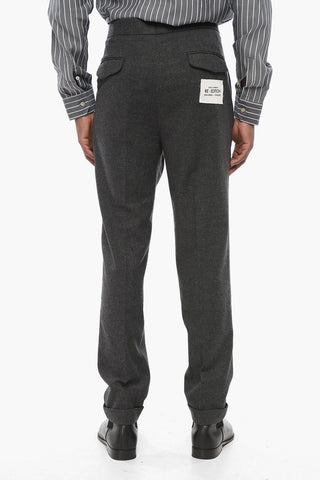 RE-EDITION Pantaloni in Misto Lana con Risvolti