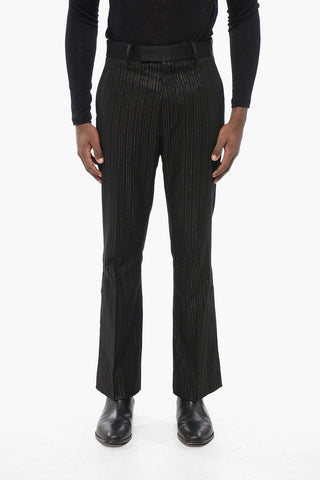 Lurex Wool-Blend Pinstripe Trousers