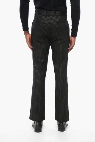 Lurex Wool-Blend Pinstripe Trousers