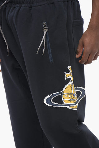 Brushed Cotton TIME MACHINE Sweatpants with Printed Logo