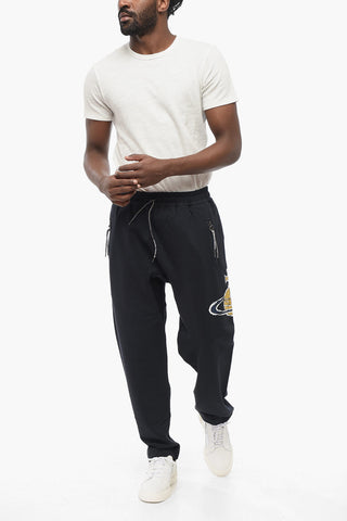 Brushed Cotton TIME MACHINE Sweatpants with Printed Logo